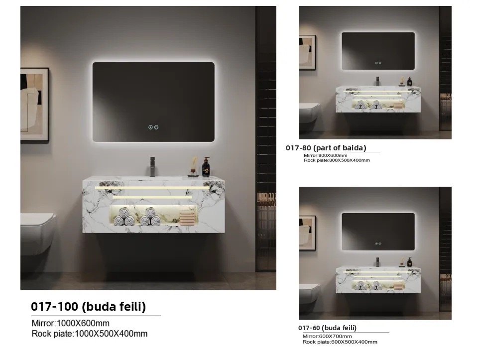 Luxury Integrated Basin, Washbasin, Rock Slab Countertop, Washbasin Bathroom Cabinet