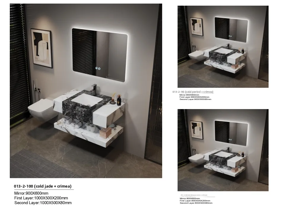 Luxury Integrated Basin, Washbasin, Rock Slab Countertop, Washbasin Bathroom Cabinet