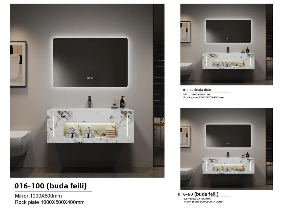 Luxury Integrated Basin, Washbasin, Rock Slab Countertop, Washbasin Bathroom Cabinet