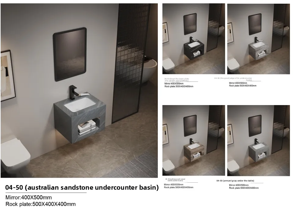 Luxury Integrated Basin, Washbasin, Rock Slab Countertop, Washbasin Bathroom Cabinet