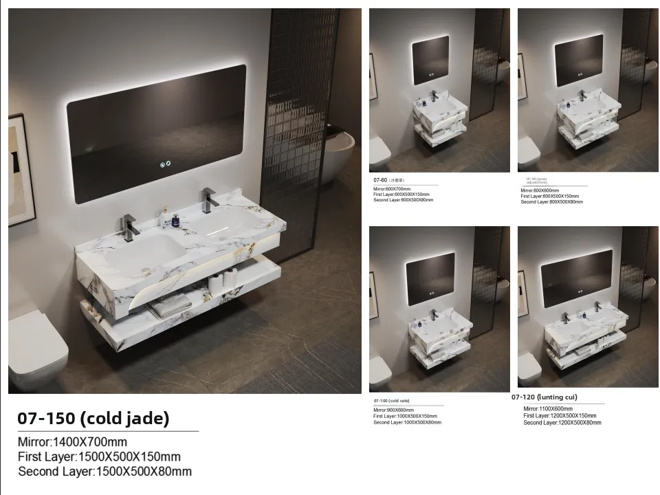 Luxury Integrated Basin, Washbasin, Rock Slab Countertop, Washbasin Bathroom Cabinet