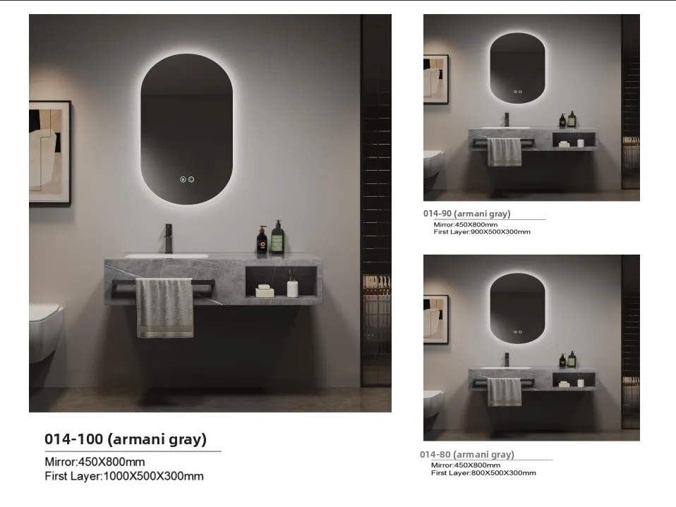 Luxury Integrated Basin, Washbasin, Rock Slab Countertop, Washbasin Bathroom Cabinet