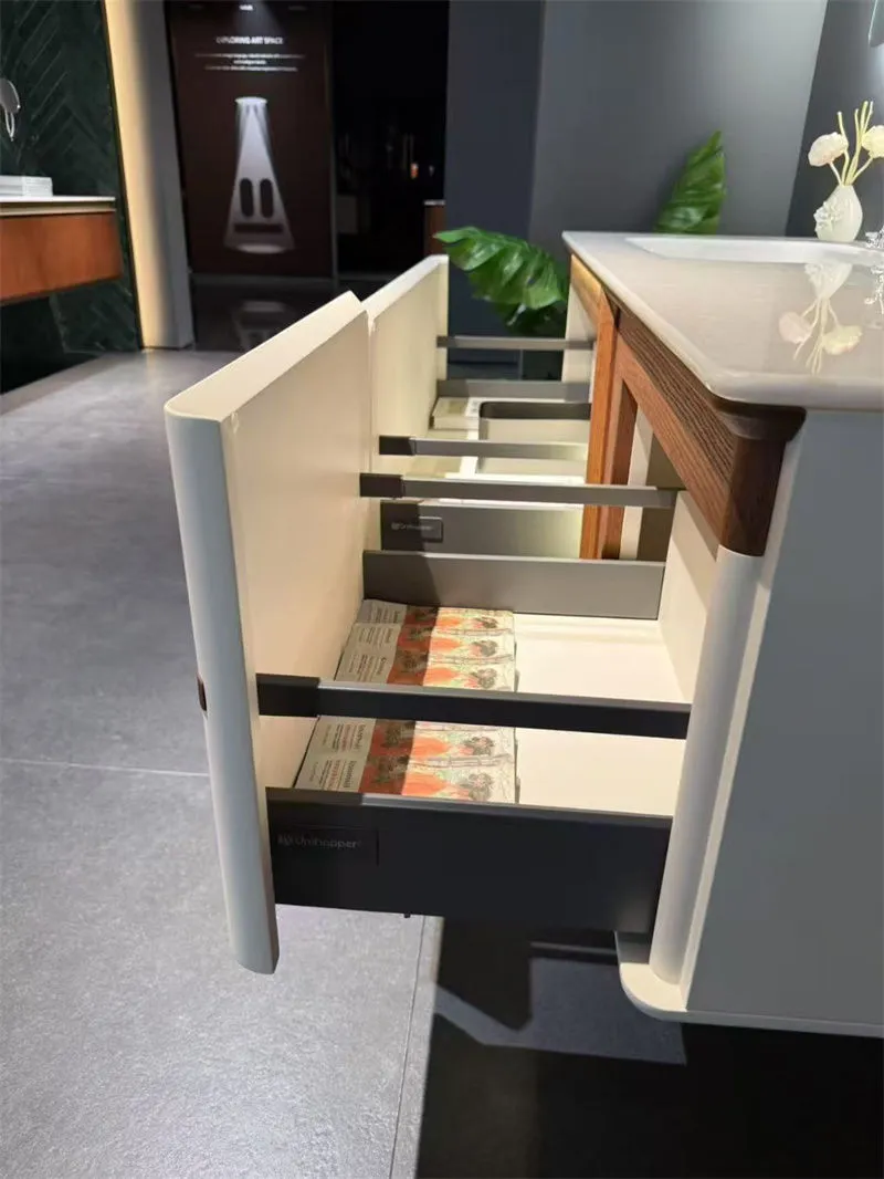 Luxurious Modern Design Bathroom Cabinet with Marble Countertop