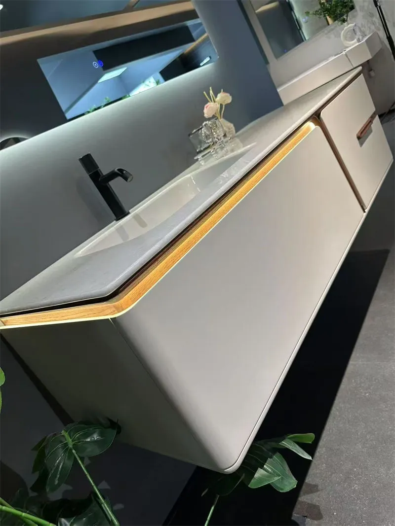 Luxurious Modern Design Bathroom Cabinet with Marble Countertop