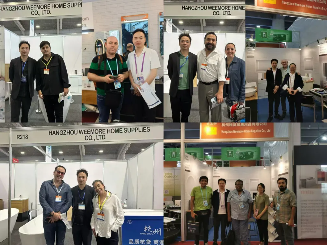 OEM Modern Style Luxury Storage MFC White Basin Cabinet with Mirror and Double Sink Bathroom Vanities for Hotel