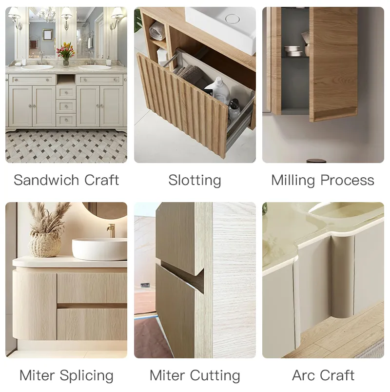 Wall Mounted Stone Vanity Single Sink for Hotel Bathroom