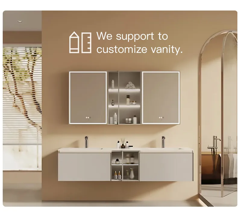 Wall Mounted Stone Vanity Single Sink for Hotel Bathroom