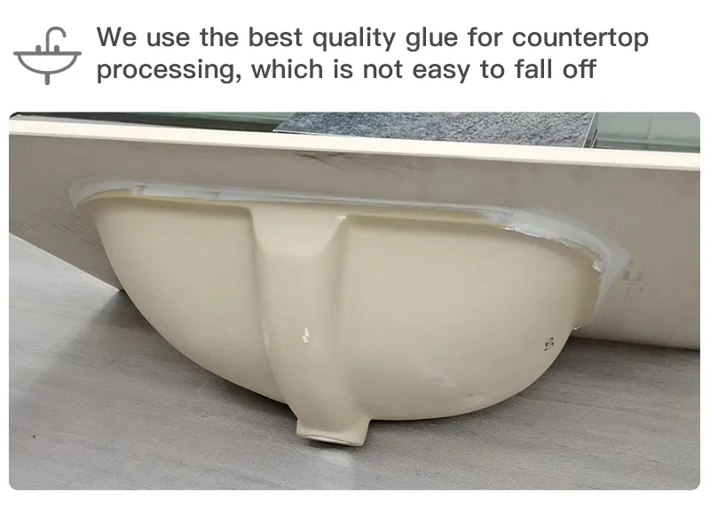 Wall Mounted Stone Vanity Single Sink for Hotel Bathroom