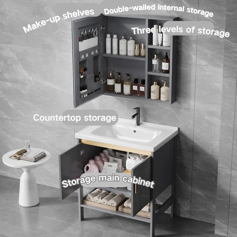 Big Size Water-Proof PVC Painted Floor Standing Bathroom furniture Vanities Cabinets 1101