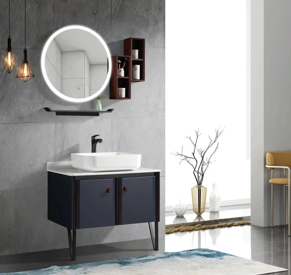 Big Size Water-Proof PVC Painted Floor Standing Bathroom furniture Vanities Cabinets 1101