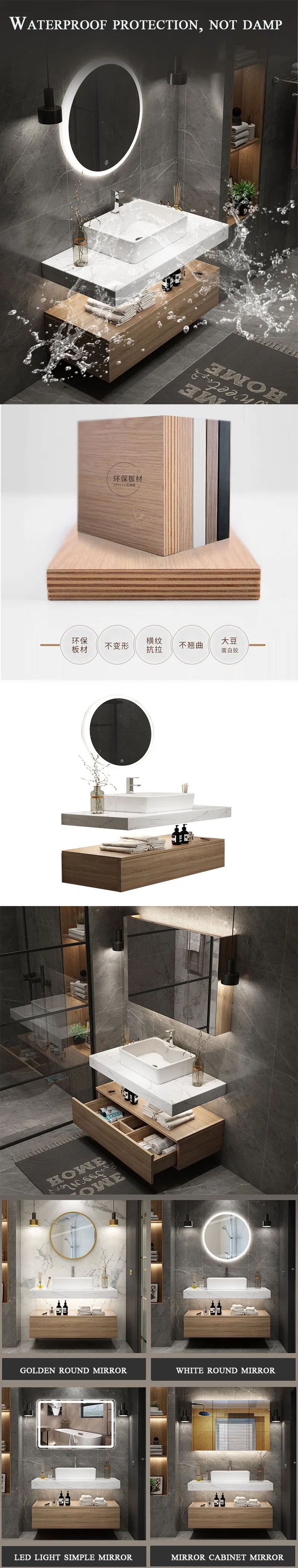 Guangdong Fatctoy ODM LED Smart Mirror Customized Size Sinterstone Basin Bathroom Vanity Cabinet (BY-X8005)