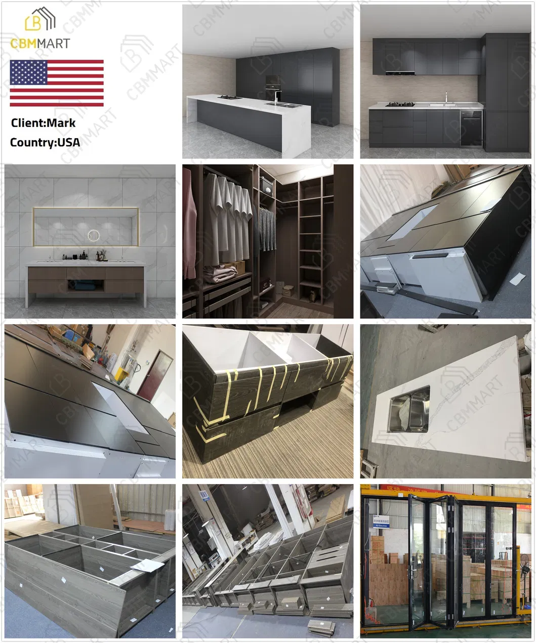 Cbmmart High End Shaker Solid Wood 5FT Plywood Sintered Stone Bathroom Vanity