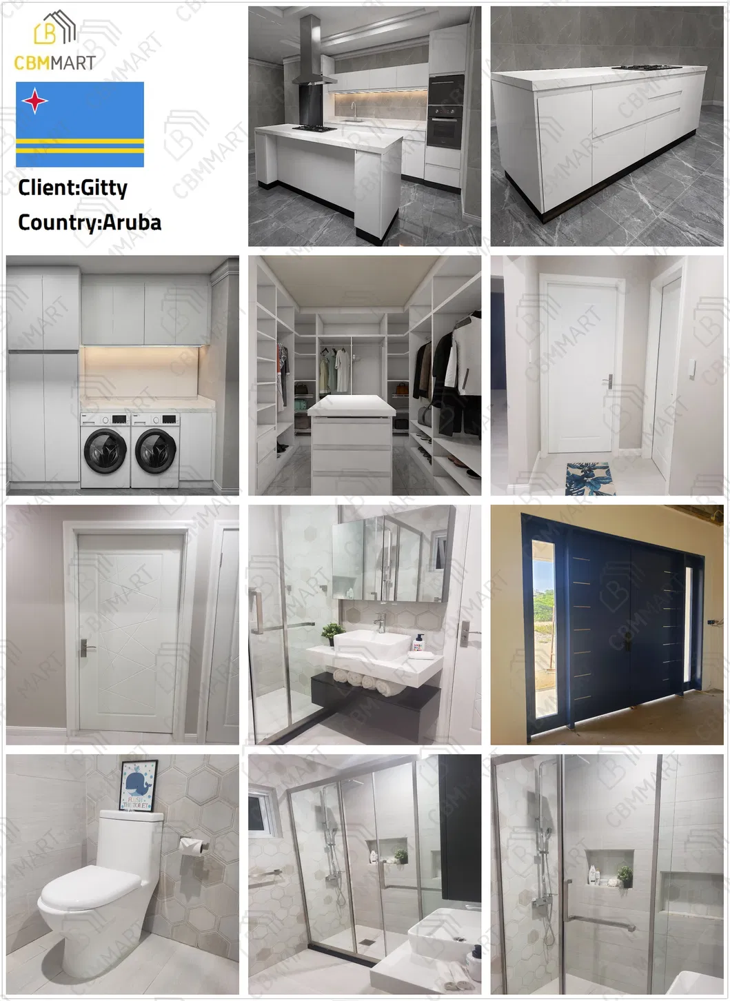 Cbmmart High End Shaker Solid Wood 5FT Plywood Sintered Stone Bathroom Vanity