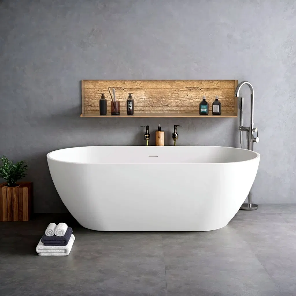 Factory Hot Sale Modern Phantom Pearl Freestanding Pure Acrylic Stone SPA Bathroom Bathtub Hot Tub for Hotel and Family