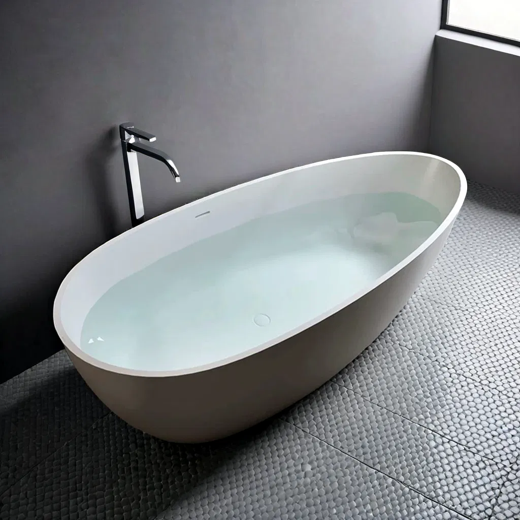 Factory Hot Sale Modern Phantom Pearl Freestanding Pure Acrylic Stone SPA Bathroom Bathtub Hot Tub for Hotel and Family