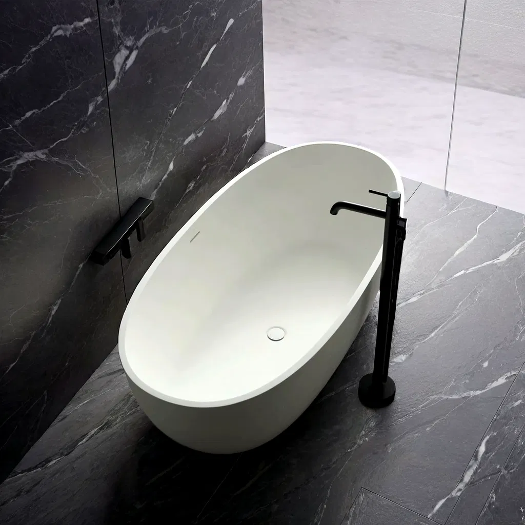 Factory Hot Sale Modern Phantom Pearl Freestanding Pure Acrylic Stone SPA Bathroom Bathtub Hot Tub for Hotel and Family