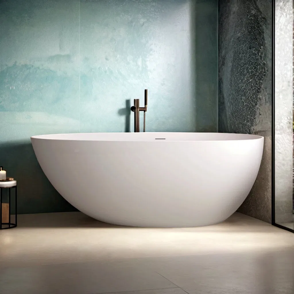 Factory Hot Sale Modern Phantom Pearl Freestanding Pure Acrylic Stone SPA Bathroom Bathtub Hot Tub for Hotel and Family