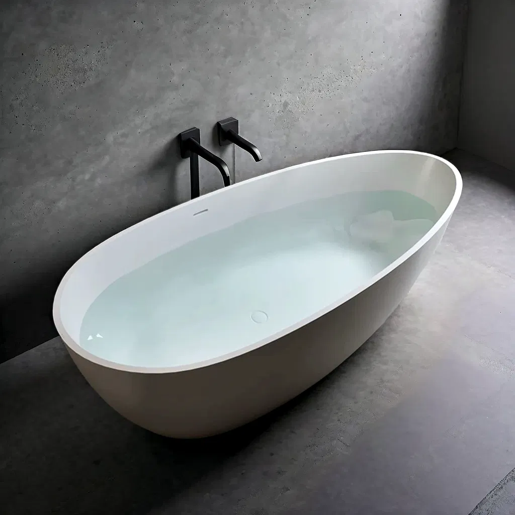 Factory Hot Sale Modern Phantom Pearl Freestanding Pure Acrylic Stone SPA Bathroom Bathtub Hot Tub for Hotel and Family