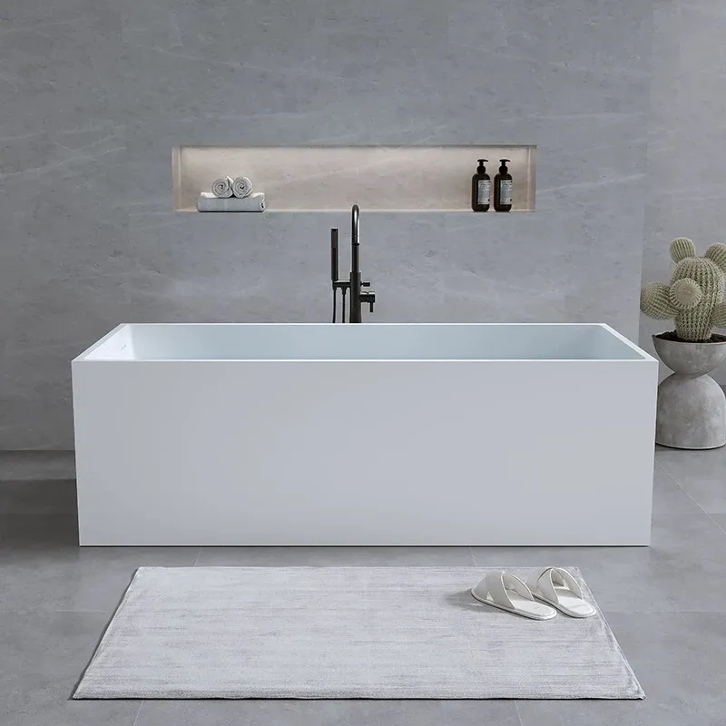 Factory Hot Sale Modern Phantom Pearl Freestanding Pure Acrylic Stone SPA Bathroom Bathtub Hot Tub for Hotel and Family