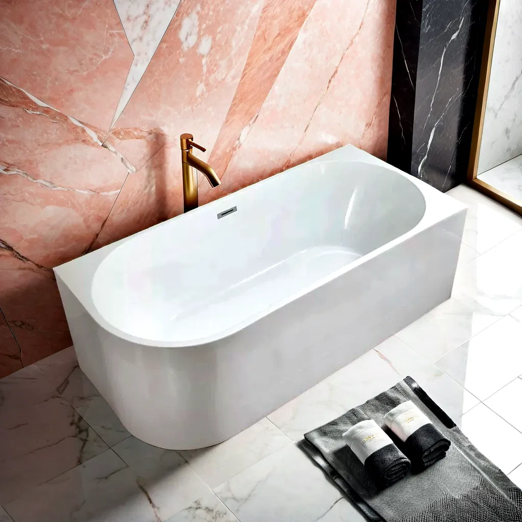 Interior Decoration European Modern Oval Smooth Freestanding Pure Acrylic Stone SPA Bathroom Bathtub Hot Tub for Family