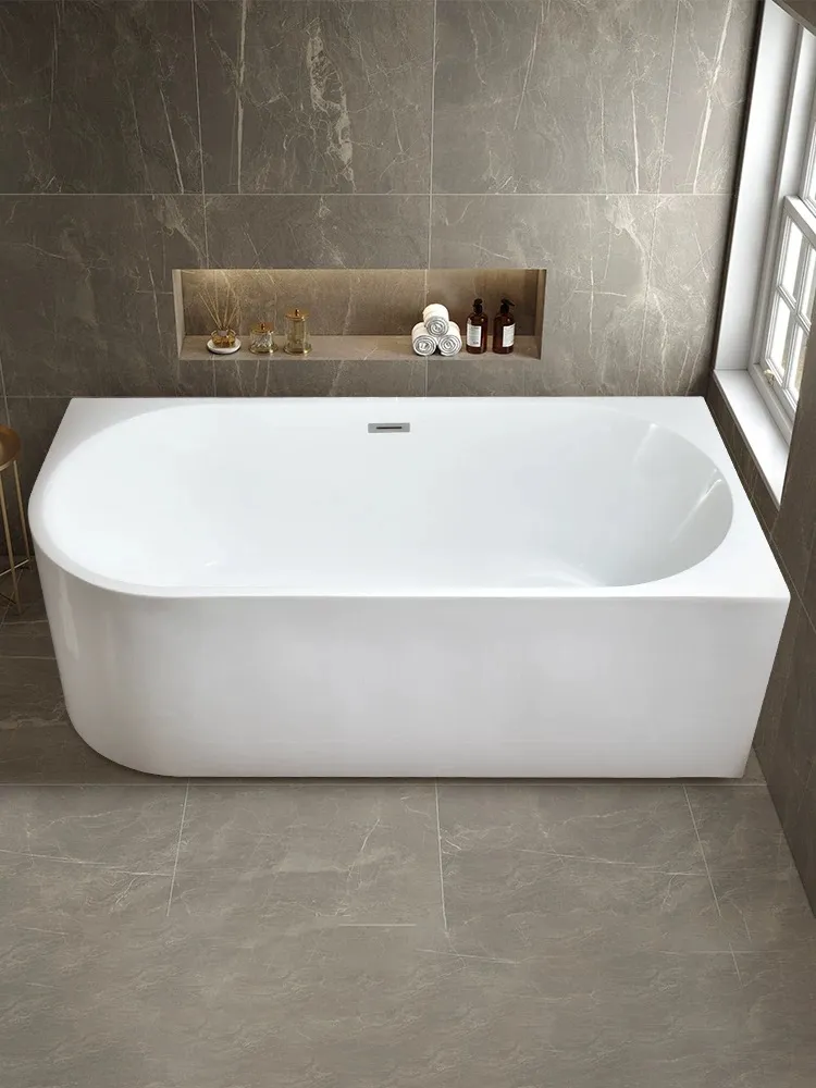 Interior Decoration European Modern Oval Smooth Freestanding Pure Acrylic Stone SPA Bathroom Bathtub Hot Tub for Family