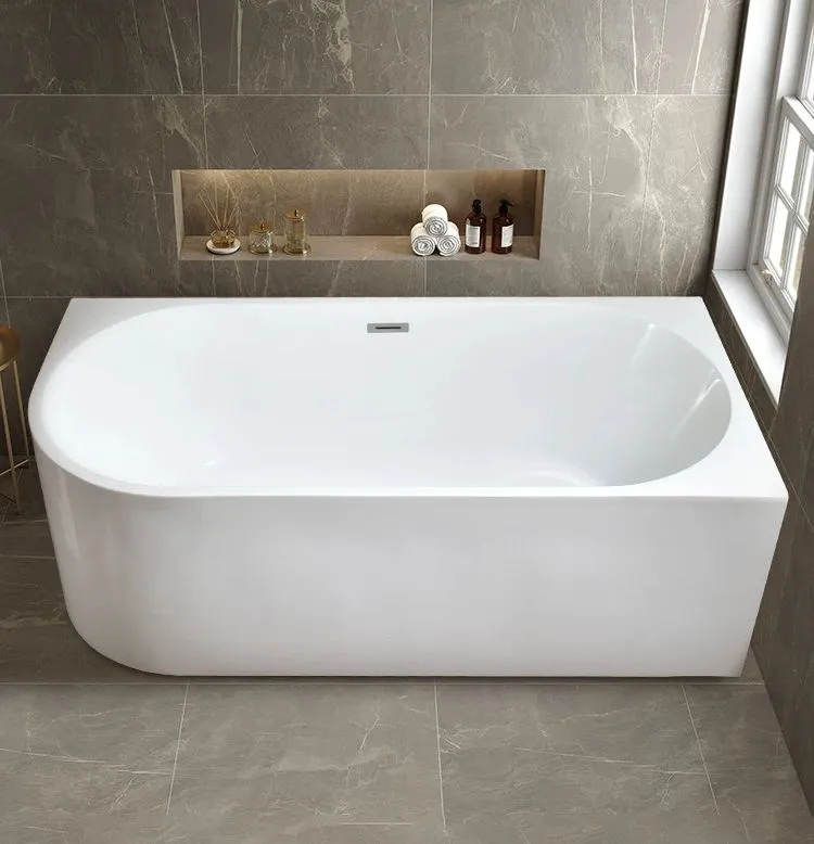 Interior Decoration European Modern Oval Smooth Freestanding Pure Acrylic Stone SPA Bathroom Bathtub Hot Tub for Family