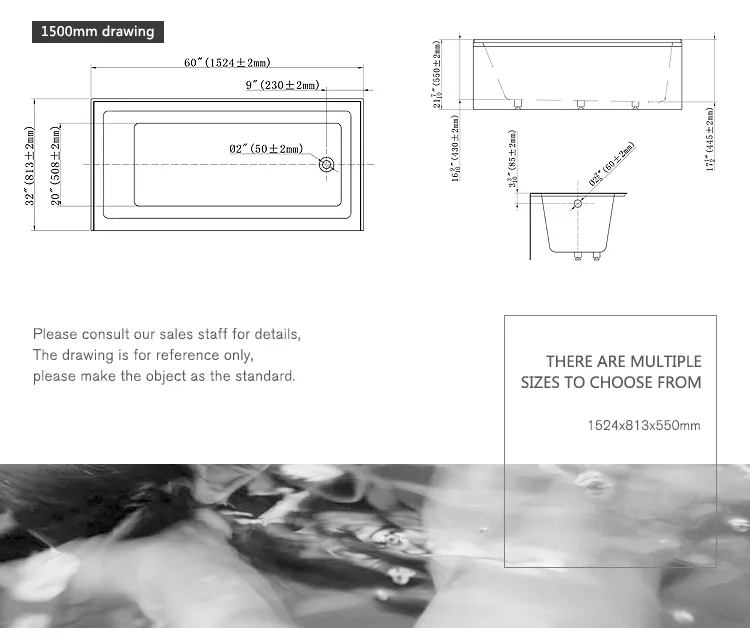 Cupc Upc USA Standard Approved 60&quot; Alcove Apron Skirted Bathtub