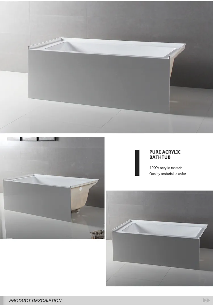 Cupc Upc USA Standard Approved 60&quot; Alcove Apron Skirted Bathtub