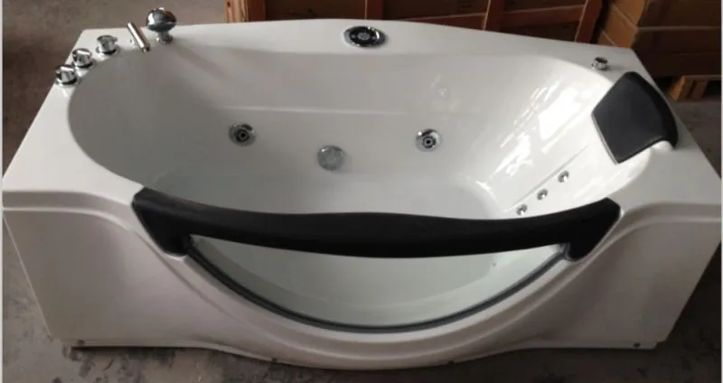 Glass Window Massage Bathtub Acrylic Material for Corner Bathing