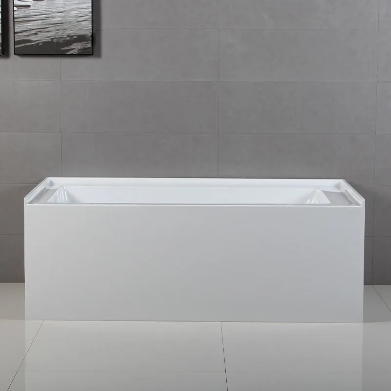 New Design Custom Recessed Bathroom Slim Acrylic 3 Side Skirt Bathtub