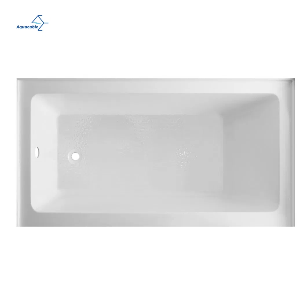 New Design Custom Recessed Bathroom Slim Acrylic 3 Side Skirt Bathtub