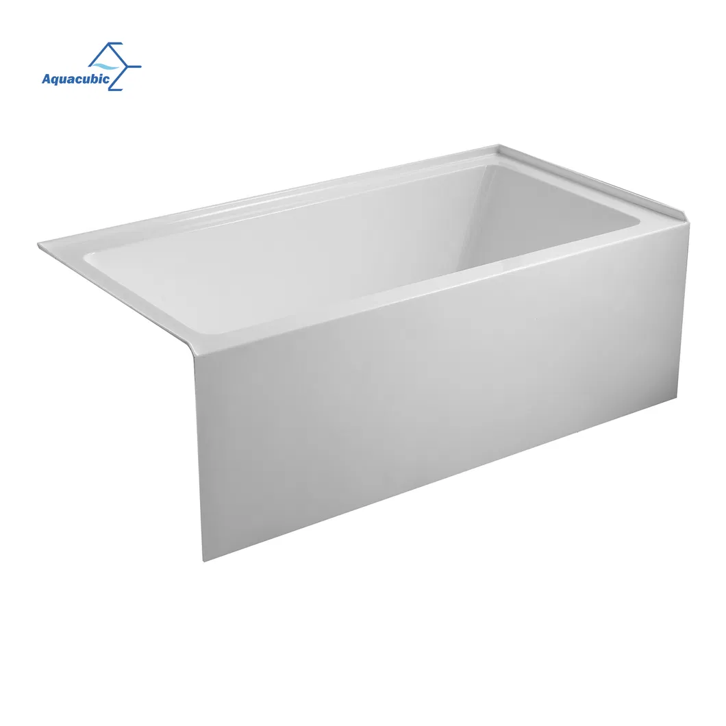 New Design Custom Recessed Bathroom Slim Acrylic 3 Side Skirt Bathtub