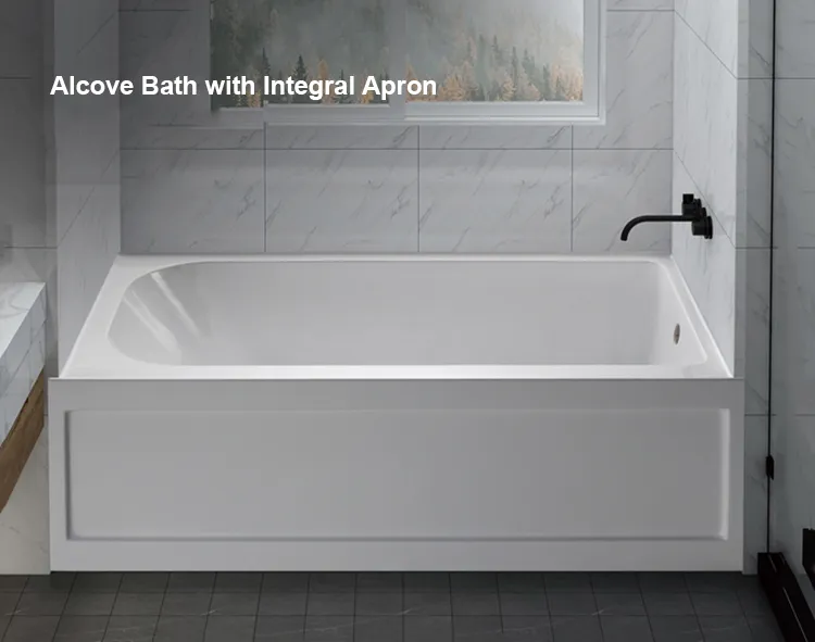 Common Size Left Drain Acrylic Soaking Bath Skirt Tubs for Hotel Project at Low Price