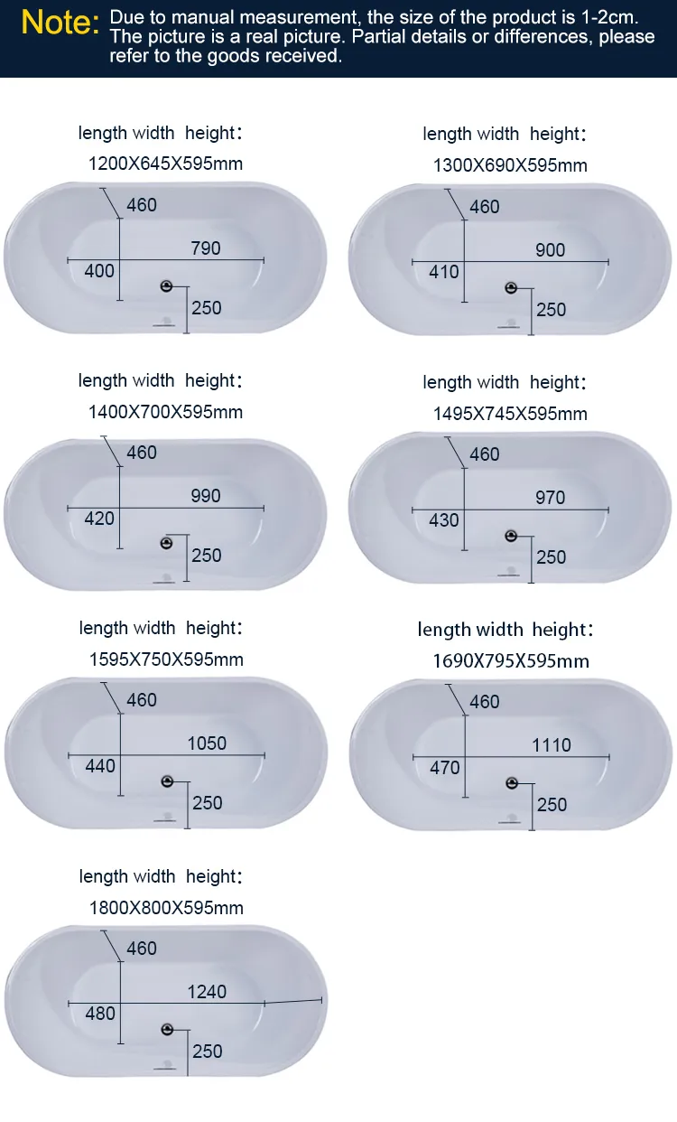 Stacking Packing Modern White Bath Tub Acrylic Free Standing Bathtub