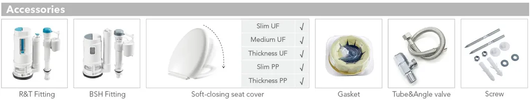 Ortonbath Modern Square Shape Ceramic Bathroom Toilet Suit Toilet Set Bathroom Set Toilet with Three Hole Argentina Bidet Toilet Bowl Set