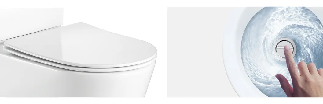 Ortonbath Modern Square Shape Ceramic Bathroom Toilet Suit Toilet Set Bathroom Set Toilet with Three Hole Argentina Bidet Toilet Bowl Set