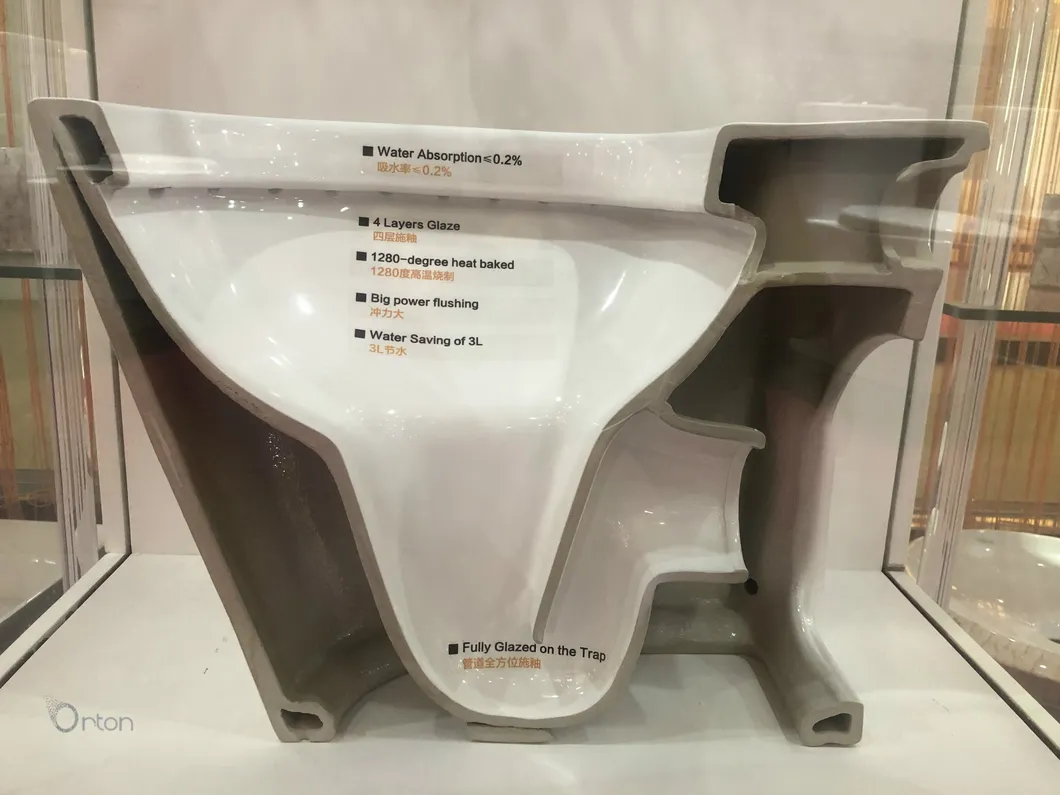 Ortonbath Modern Square Shape Ceramic Bathroom Toilet Suit Toilet Set Bathroom Set Toilet with Three Hole Argentina Bidet Toilet Bowl Set