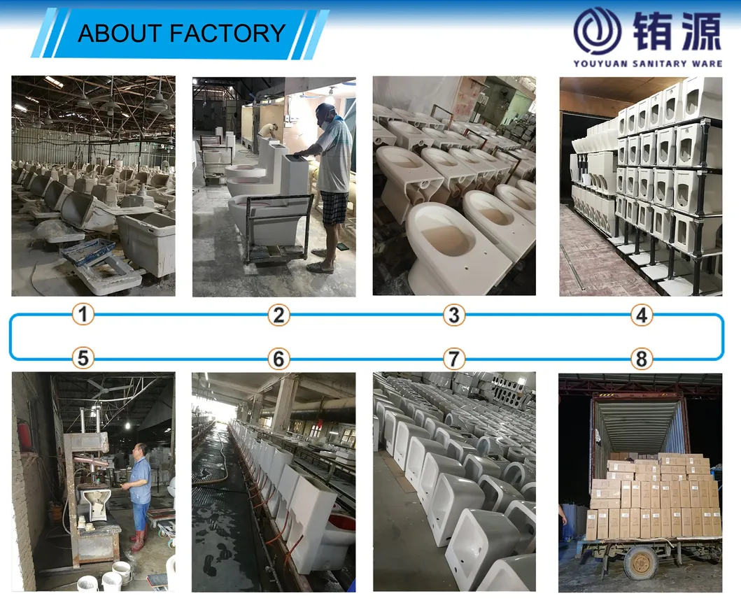 Watermark Toilet Ceramic Toilet Bowl P Trap Two Piece Toliet for Bathroom