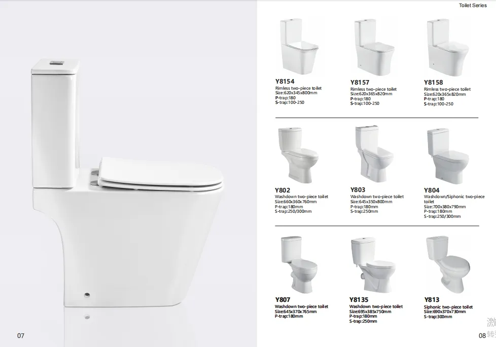 Watermark Toilet Ceramic Toilet Bowl P Trap Two Piece Toliet for Bathroom