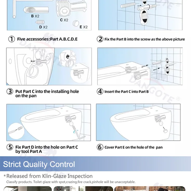 Self-Cleaning Bathroom Ceramic Round P-Trap Wall Hung Chaozhou Sanitary Toilet