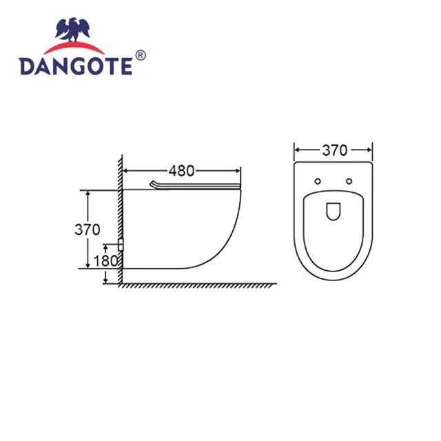 Self-Cleaning Bathroom Ceramic Round P-Trap Wall Hung Chaozhou Sanitary Toilet