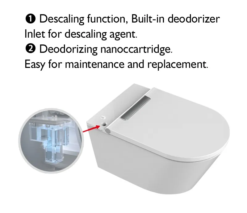 Bathrooms Wall Mounted Smart Toilet Integrated Bidet Smart Wall-Hung One Piece Toilet