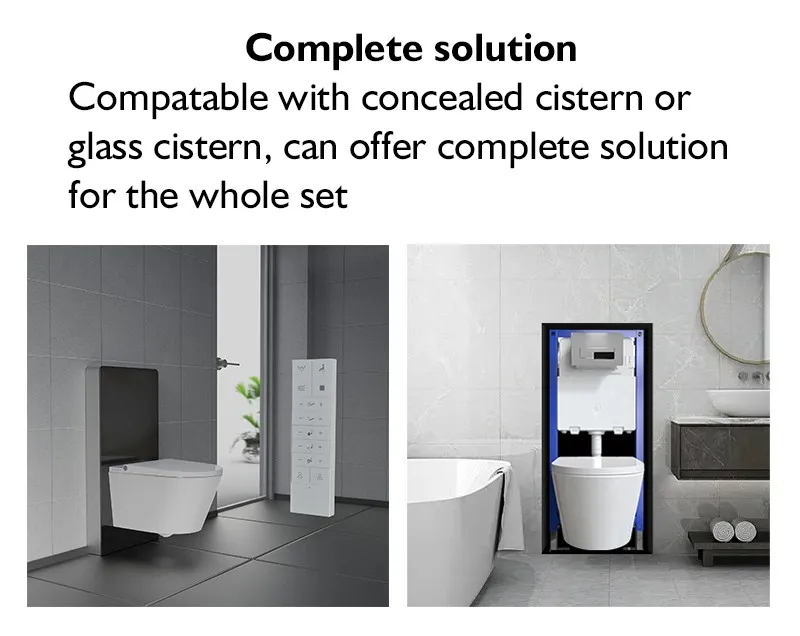 Bathrooms Wall Mounted Smart Toilet Integrated Bidet Smart Wall-Hung One Piece Toilet