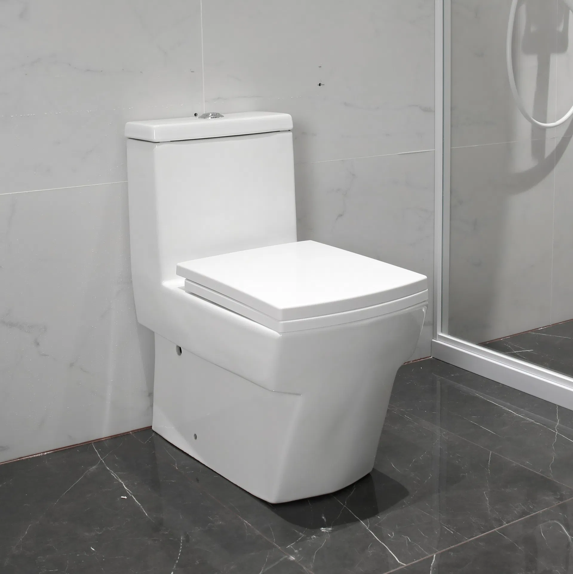 Elegant Two Piece Ceramic Toilet for Stylish Apartment Bathroom Spaces