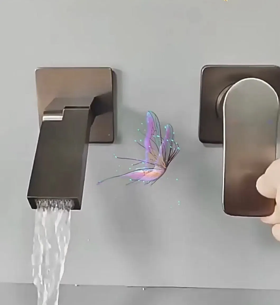 Concealed Digital Embedded Foldable Basin Faucet with Full Copper Material for Sanitary Basin Faucet Basin Tap