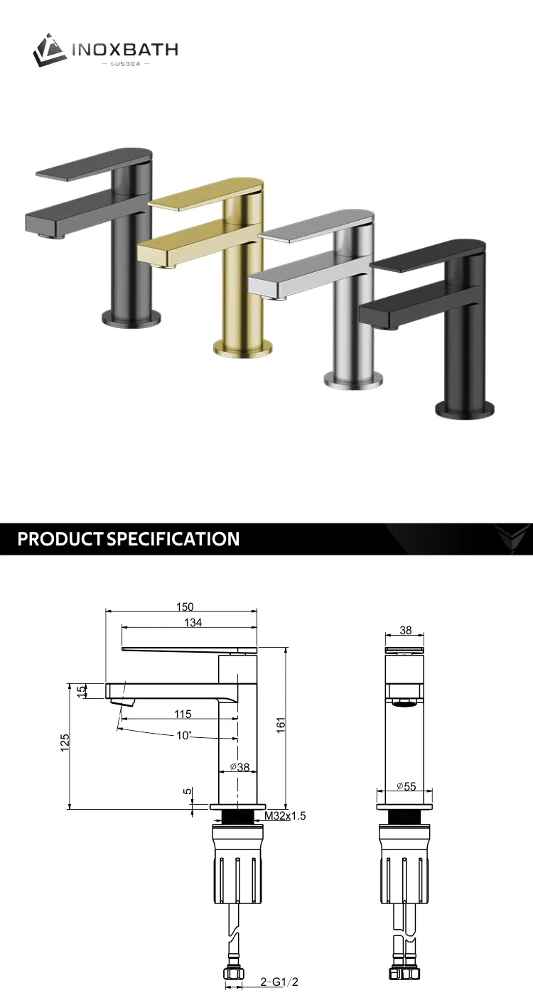 Sanitary Ware Bathroom Modern Chrome Basin Mixer Tap SUS304 Faucet Water Tap