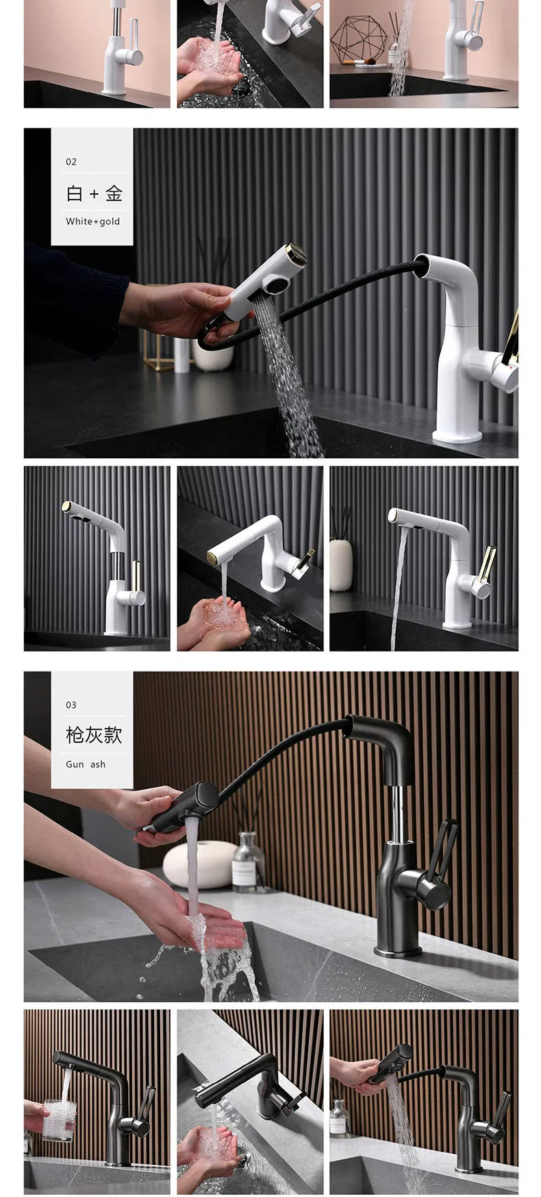 High Quality 304 Stainless Steel Kitchen Faucet Mixer Water Basin Tap
