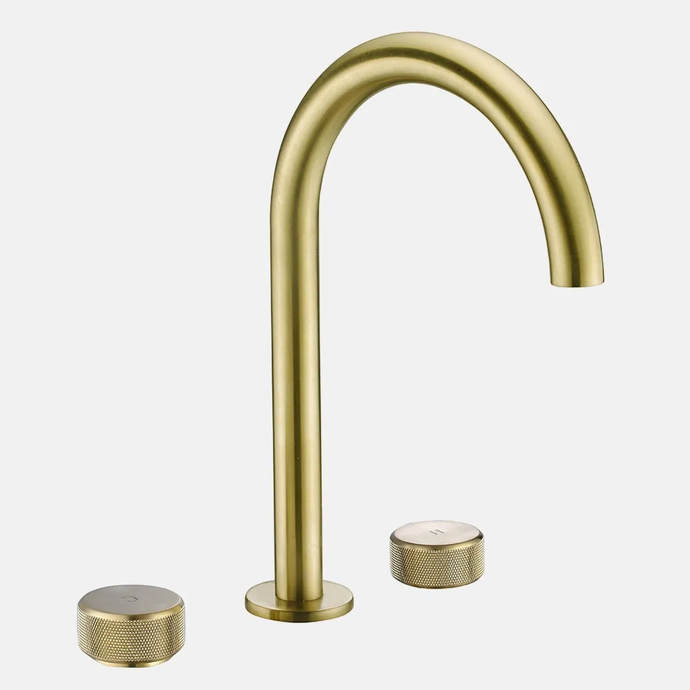 Sanitary Ware Single Hole Modern Brushed Gold Waterfall Bathroom Wash Basin Water Sink Mixer Taps Washing Brass Faucet