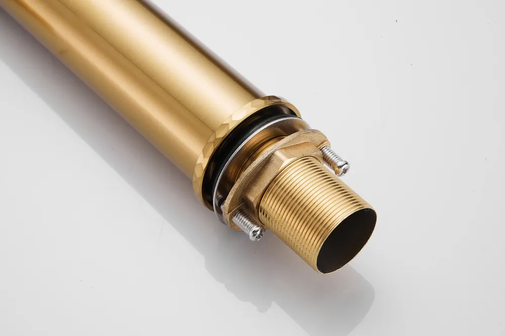 High Quality New Style Diamond Cutting Gold Brushed Bathroom Basin Faucet