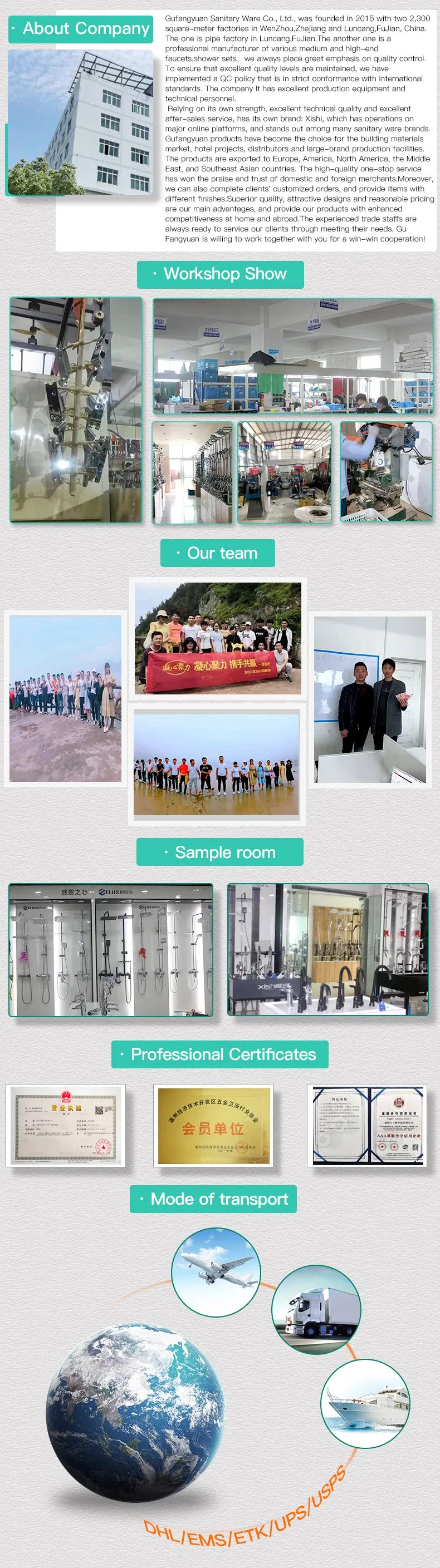 Colorful Smart Bathroom Shower Est Shower Head with LED Light